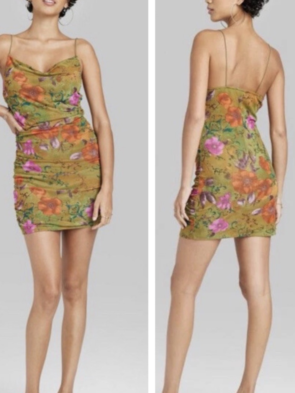 Wild fable green floral summer short dress. XS